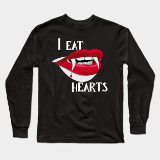 I Eat Hearts! | Anti-valentine | Spooky/Halloween Valentine's Day Art Long Sleeve T-Shirt